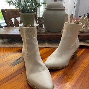 Dolce Vita Cream Ankle Boots